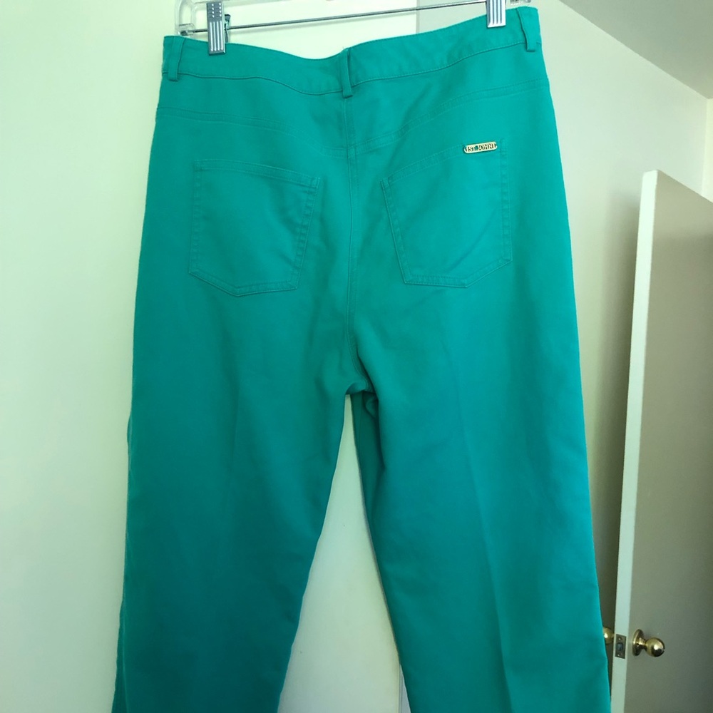 Turquoise St John pants - summer styling